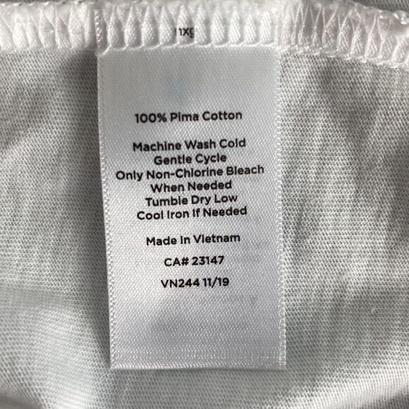 Talbots 100% pima cotton white short sleeve tee top size XLP - Picture 6 of 8